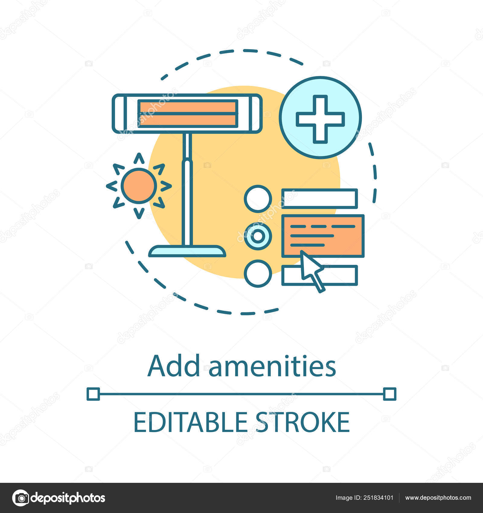 Add Amenities Concept Icon Room Features Services Booking