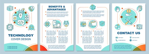 Benefits Advantages Technology Brochure Template Layout Flyer Booklet Leaflet Print — Stock Vector