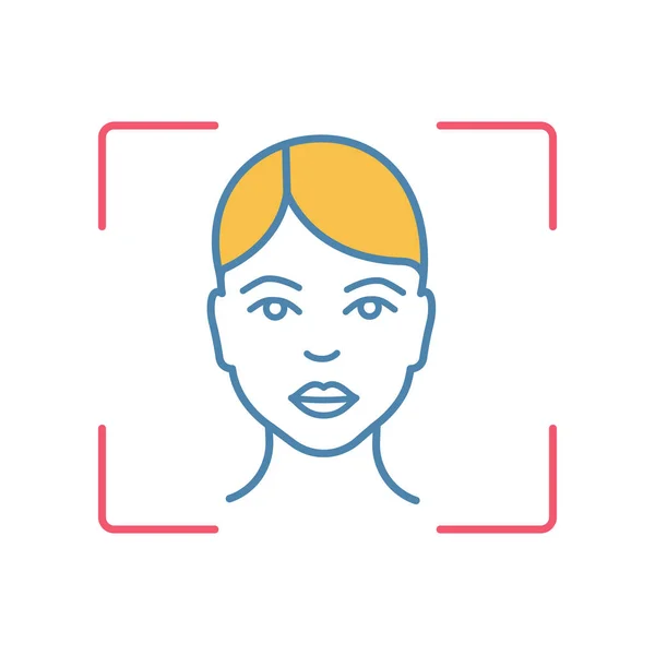 Rozpoznání Obličeje Systém Barevná Ikona Face Software Pro Skenování Lidská — Stockový vektor