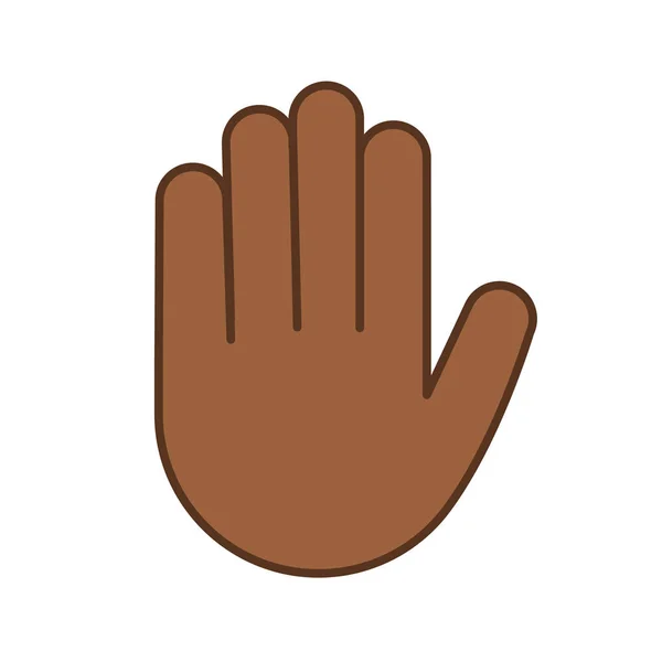 Felemelt Kéz Színes Ikon Magas Emoji Stop Odaad Gesztus Palm — Stock Vector