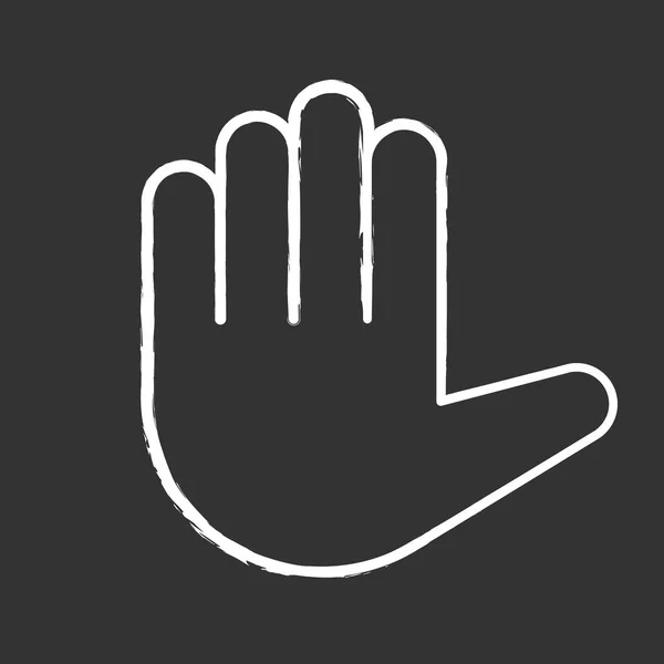 凸起的手表情符号粉笔图标 停止手势 数到五 被隔绝的向量黑板例证 — 图库矢量图片