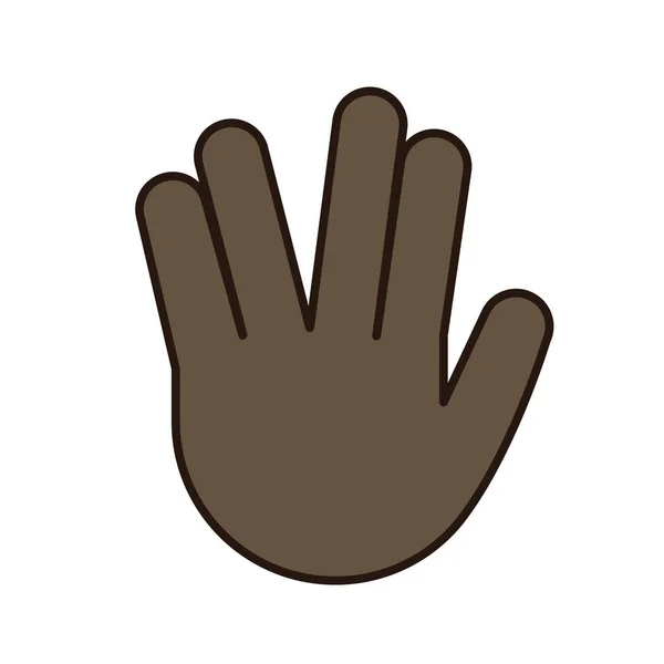Vulkanischen Gruß Emoji Farbe Symbol Leben Lange Und Gedeihen Handgeste — Stockvektor