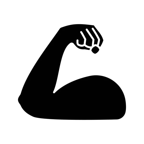 Ohnul Biceps Ikony Glyfů Silueta Symbol Silné Emoji Sval Kulturistika — Stockový vektor