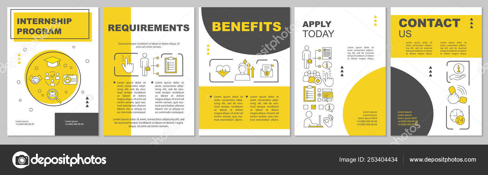 Male asiatisk Inspektør Internship program brochure template layout Stock Vector Image by ©bsd  #253404434