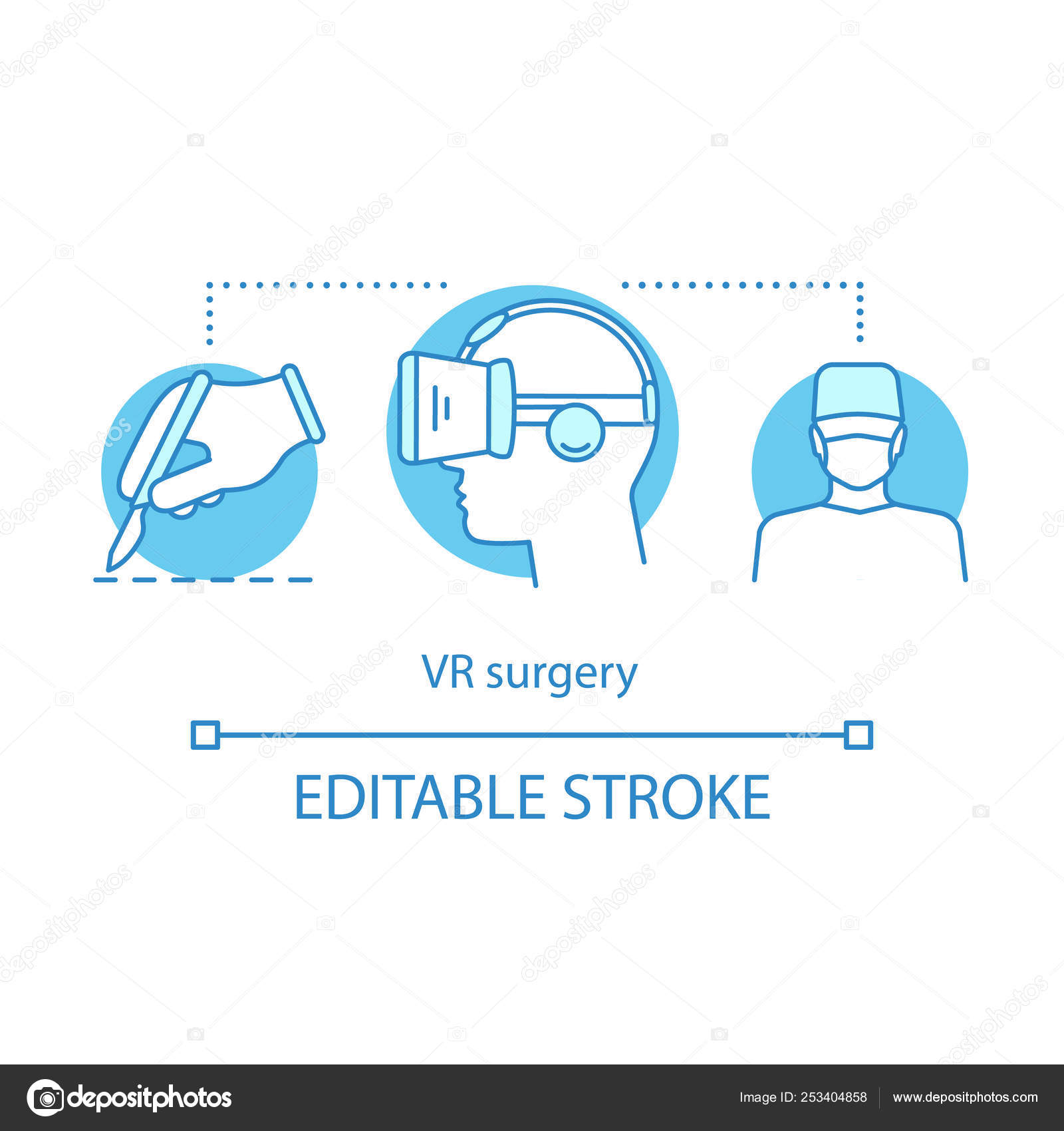 Ícone de conceito de cirurgia VR imagem vetorial de bsd_studio© 253404858