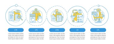 Reklam ölçümler vektör Infographic şablonu