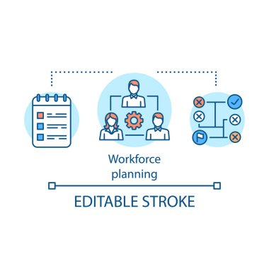 İşgücü planlama işlem kavramı simgesi