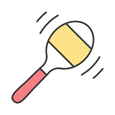 Maraca renk simgesi. Perküsyon müzik aleti. Rumba shaker. Çıngırak. İzole vektör çizim