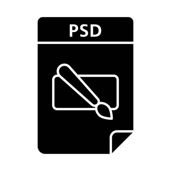 Psd Datei Glyphen Symbol Geschichtetes Bilddateiformat Silhouette Symbol Negativer Raum — Stockvektor