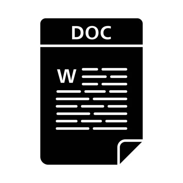 Fichier Doc Icône Glyphe Document Traitement Texte Format Fichier Texte — Image vectorielle