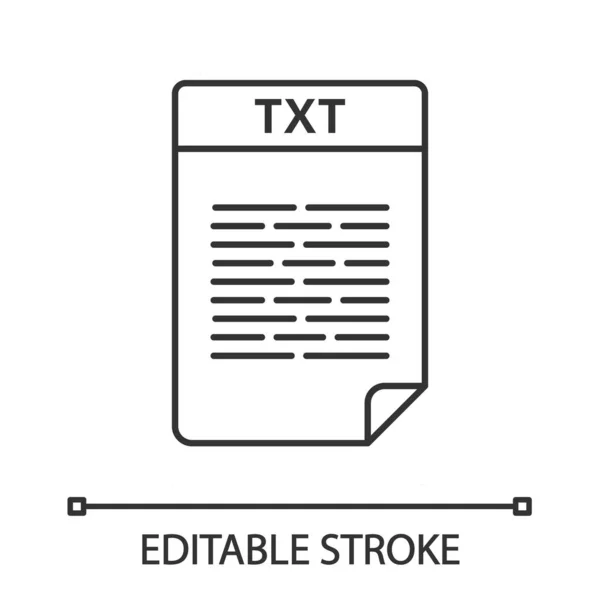 Ikon Linear Berkas Txt Format Berkas Teks Dokumen Teks Tidak - Stok Vektor