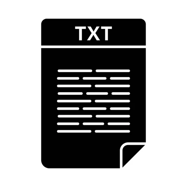 Txt File Glyph Icon Text File Format Unformatted Text Document — Stock Vector