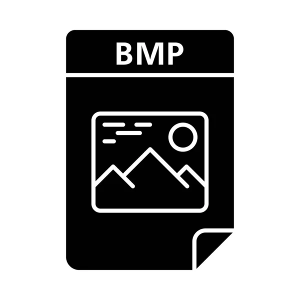 Bmp 아이콘입니다 비트맵 이미지입니다 래스터 그래픽 이미지 실루엣 기호입니다 부정적인 — 스톡 벡터