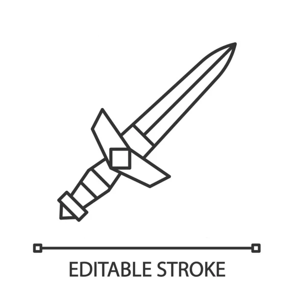 Ícone linear da adaga medieval —  Vetores de Stock