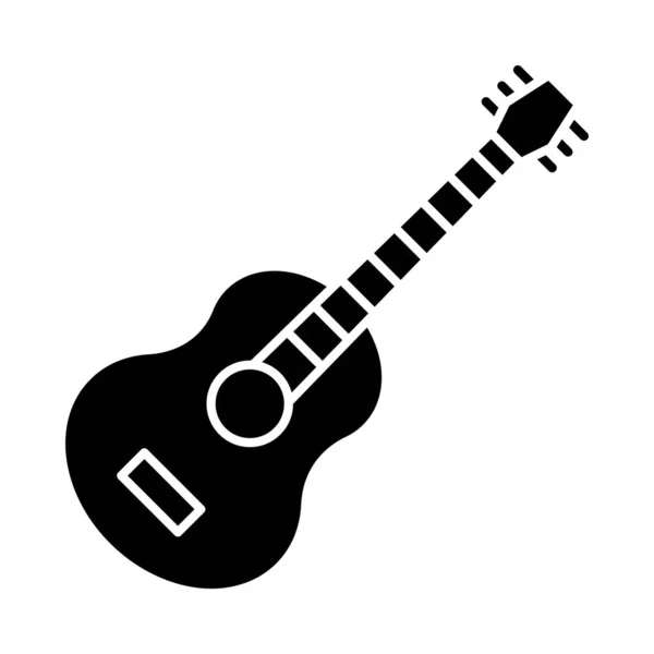 Ícone Glifo Guitarra Vihuela Mexicana Instrumento Musical Acústico Cordas Ukulele — Vetor de Stock