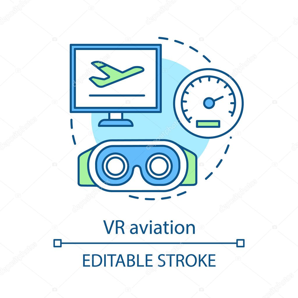 VR aviation concept icon