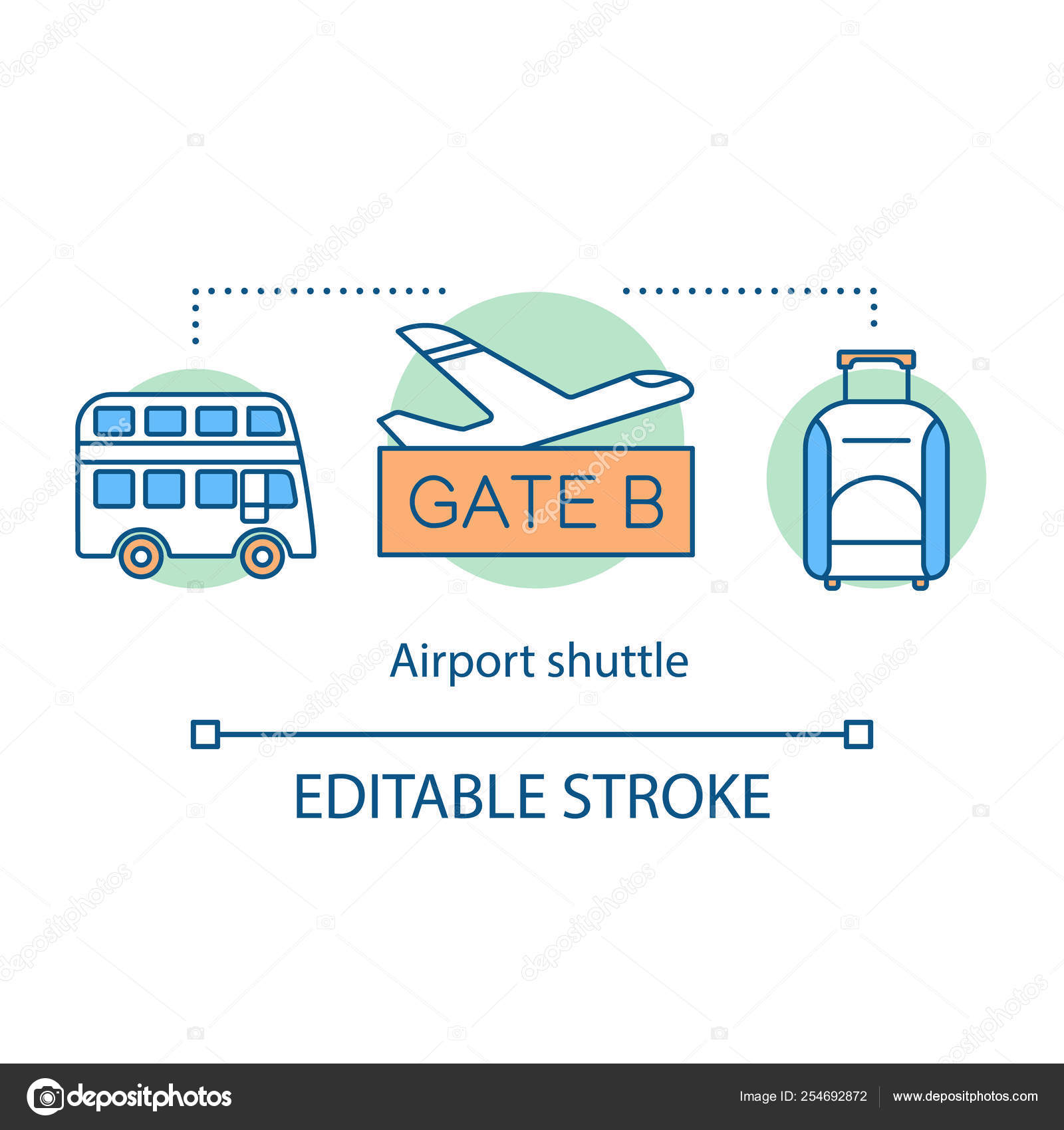 Airport Shuttle Concept Icon Door Door Transfer Public Transport