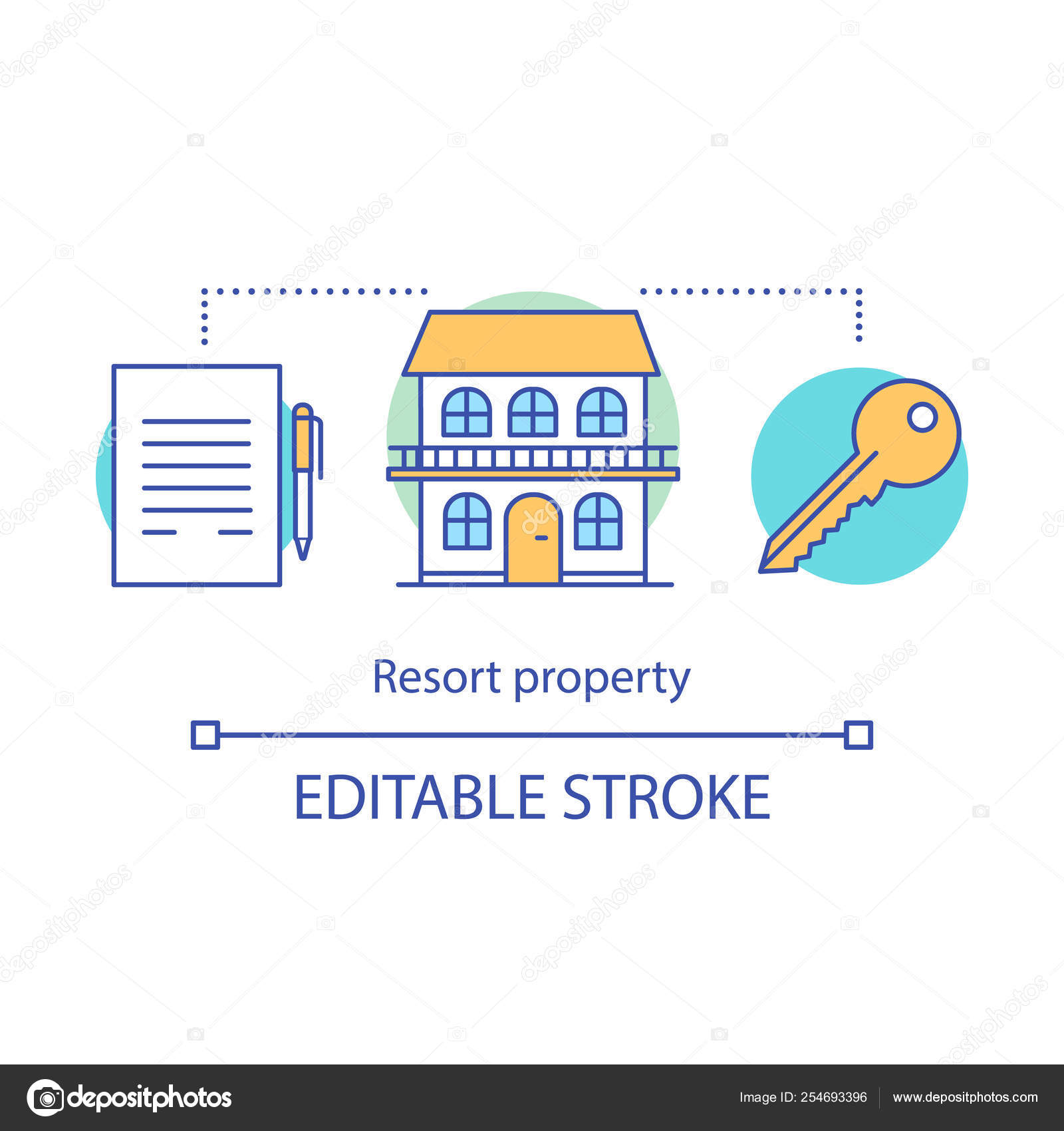 Resort Property Concept Icon Cottage Apartment Booking Building