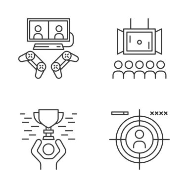 ESports doğrusal Icons set