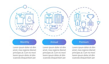 Erkekler tarzı consulatant services vektör Infographic şablonu. Beyler kulübü. Alışveriş indirimler. Tarif planları. Üç adımlar ve seçenekleri veri görselleştirme. İşlem zaman çizgisi görüntüsü. İş akışı düzeni