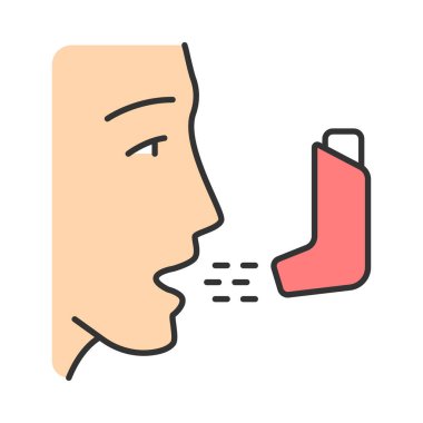 Asthma inhaler color icon clipart