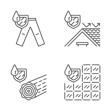 Su yalıtım doğrusal Icons set