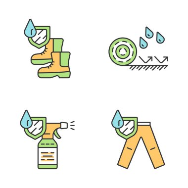 Su yalıtım renk Icons set