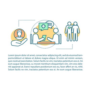 Hasta bakımı makale sayfa vektör şablonu