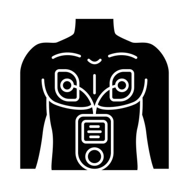 Elektriksel kas Stimülatörü glif simgesi