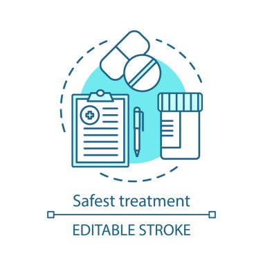 En güvenli tedavi kavramı simgesi