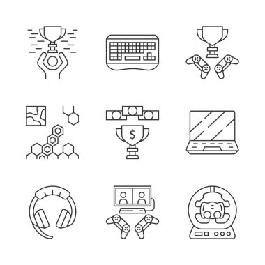 ESports doğrusal Icons set