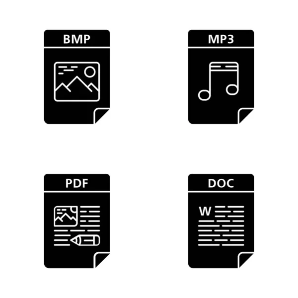 Format de fichiers icônes glyphe ensemble — Image vectorielle