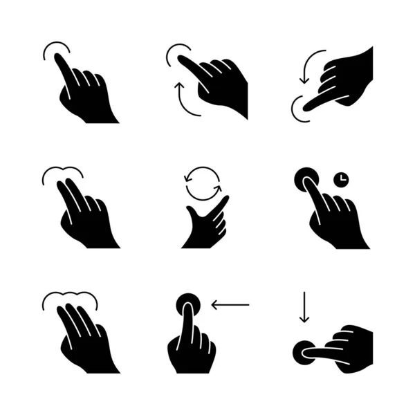 触摸屏手势标志符号图标设置 — 图库矢量图片