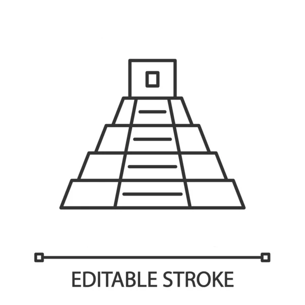 Mexicaanse Piramide Lineaire Pictogram Teotihuacan Maya Piramide Trap Omhoog Illustratie — Stockvector