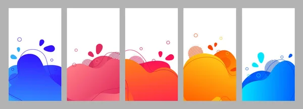 Color abstracto fluido conjunto de medios sociales — Vector de stock