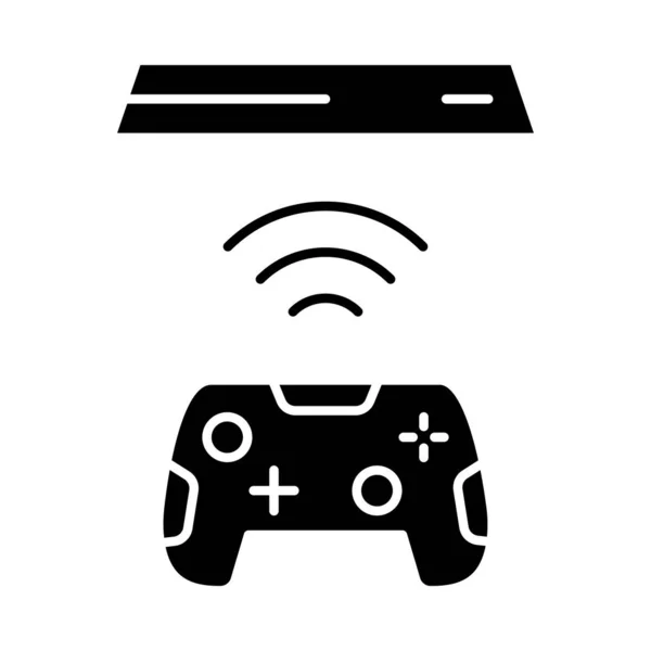 Icono de glifo de controlador de juego inalámbrico — Vector de stock