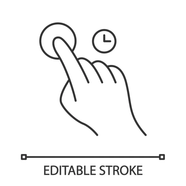 Stiskněte a podržte gesto lineární ikony — Stockový vektor