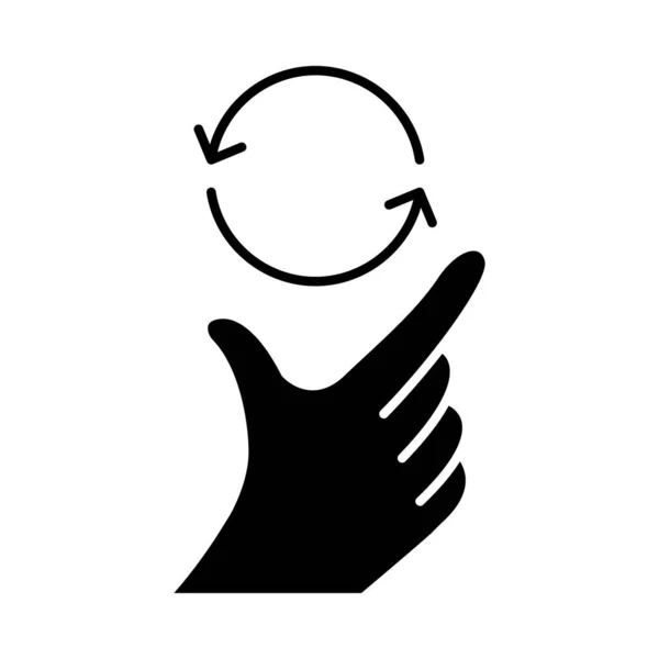Touchscreen gesture glyph icon — Stock Vector