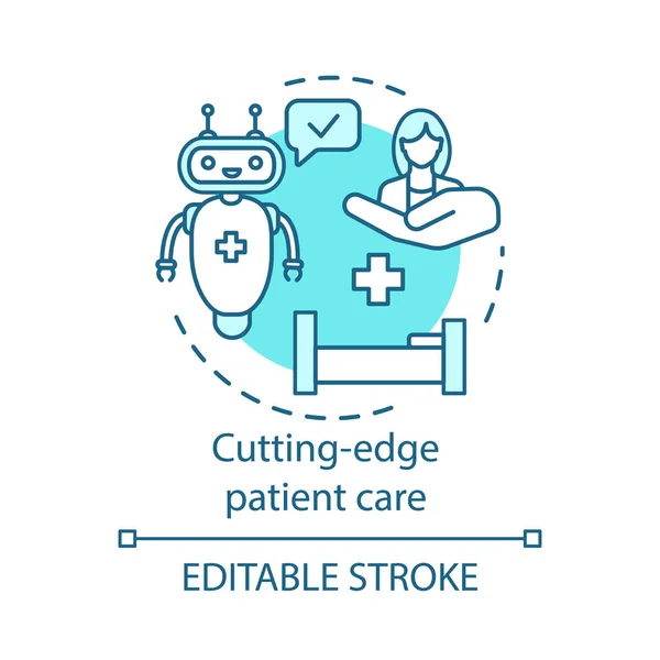 Icono de concepto de atención al paciente de vanguardia — Vector de stock