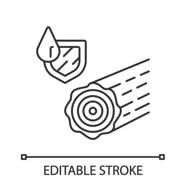 Icono lineal de madera impermeable — Vector de stock