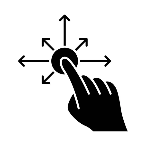 Touchscreen gesture glyph icon — Stock Vector