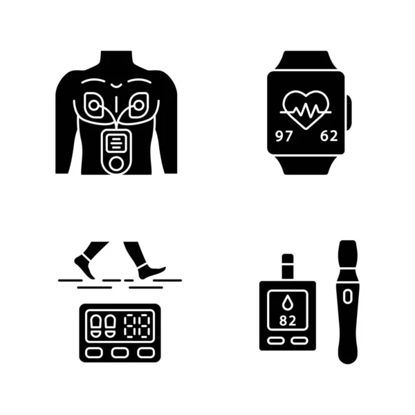 Medicintekniska produkter glyph ikoner set — Stock vektor