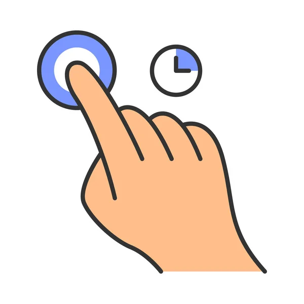 Touchez et maintenez l'icône couleur gestuelle — Image vectorielle