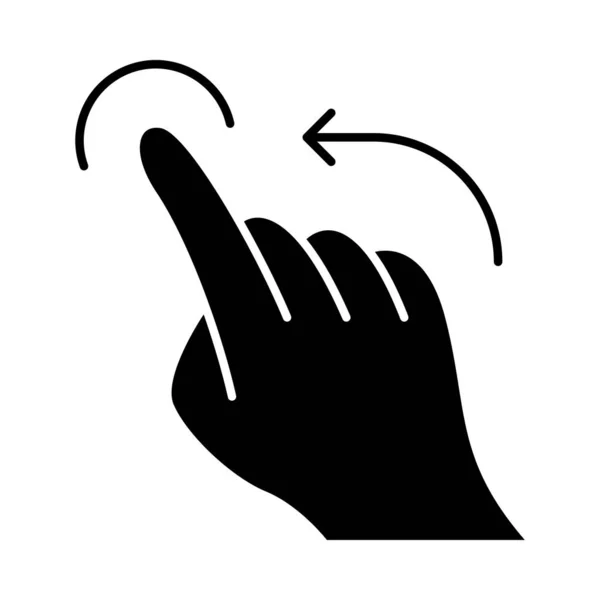 Pohybem levé gesto glyf ikona — Stockový vektor