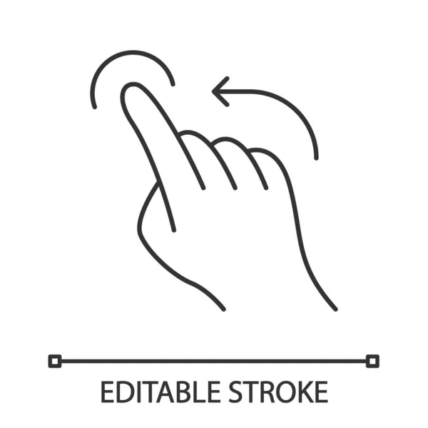 Flick izquierda gesto icono lineal — Vector de stock