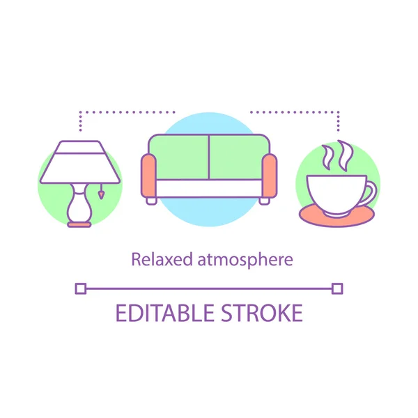 Icono Concepto Atmósfera Relajada Sala Estar Habitación Descanso Hotel Comodidad — Vector de stock