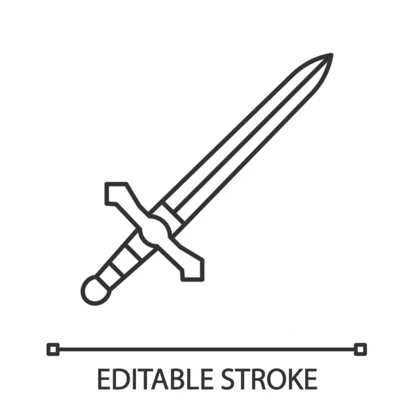 Metal dagger knight sword linear icon — Stock Vector