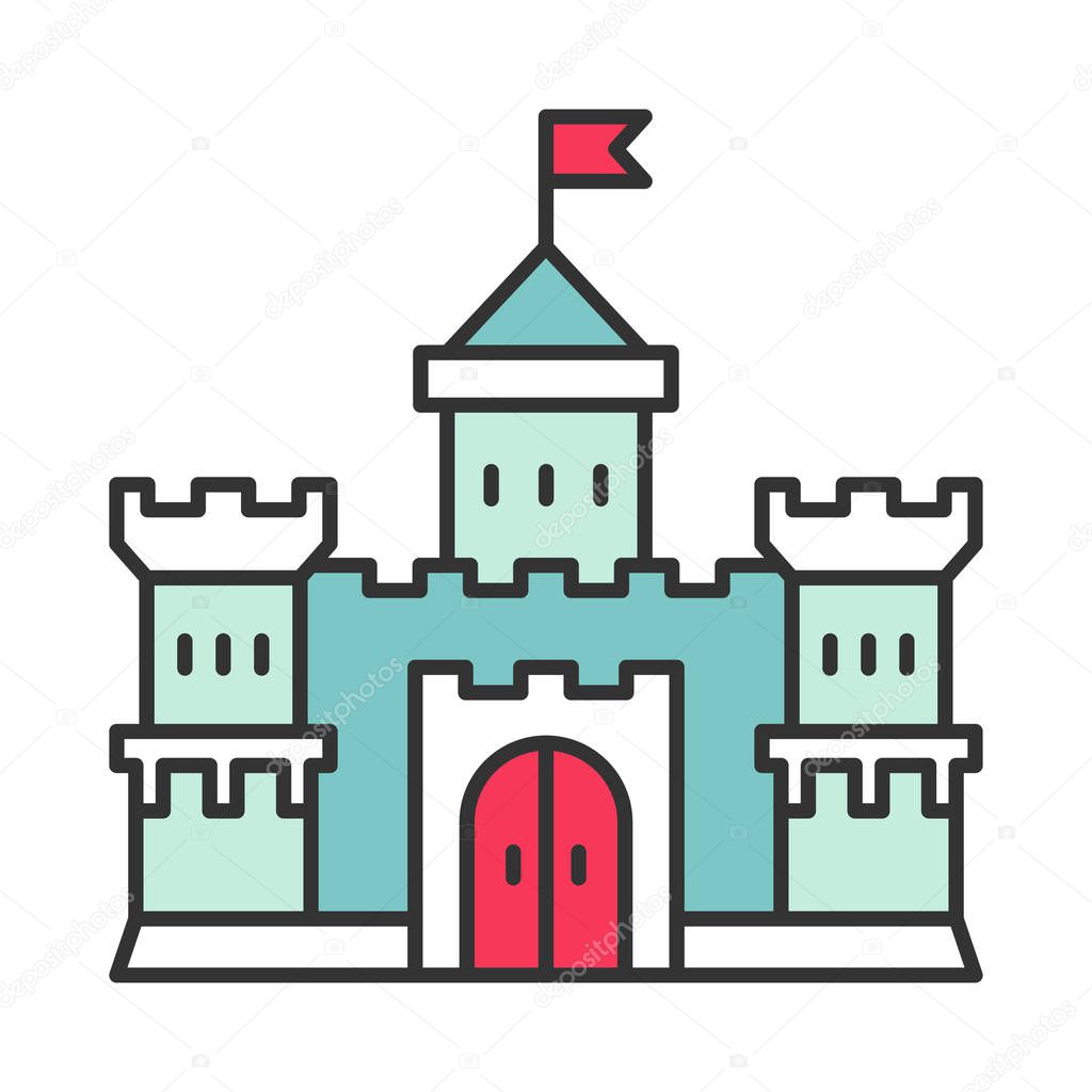 Medieval castle color icon