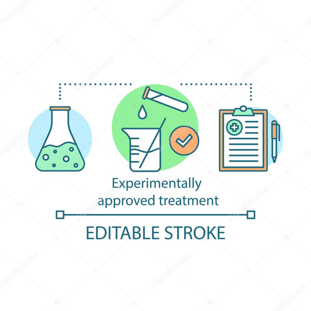 Experimentally approved treatment concept icon
