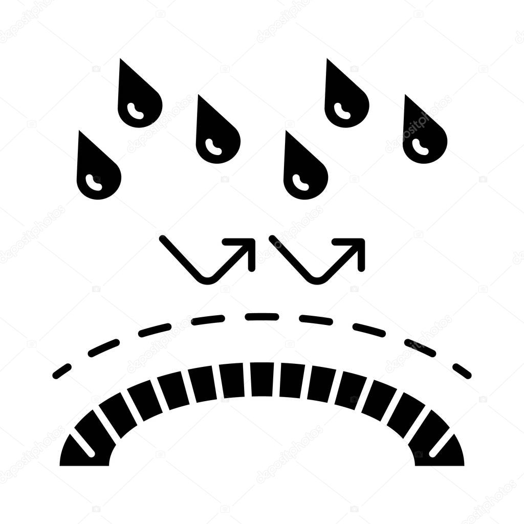 Waterproof material glyph icon